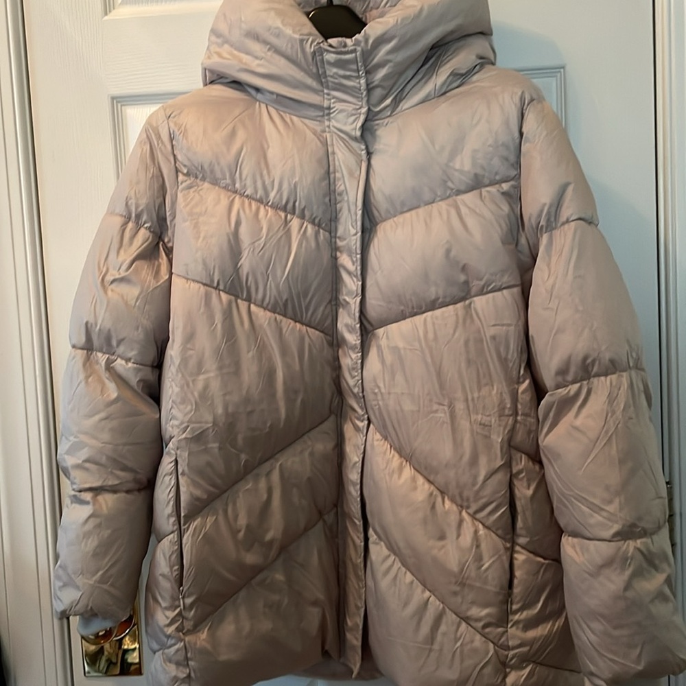 NEW Big Plus 1X Puffer Coat Down fill jacket, easy zip / snap, hooded, pockets